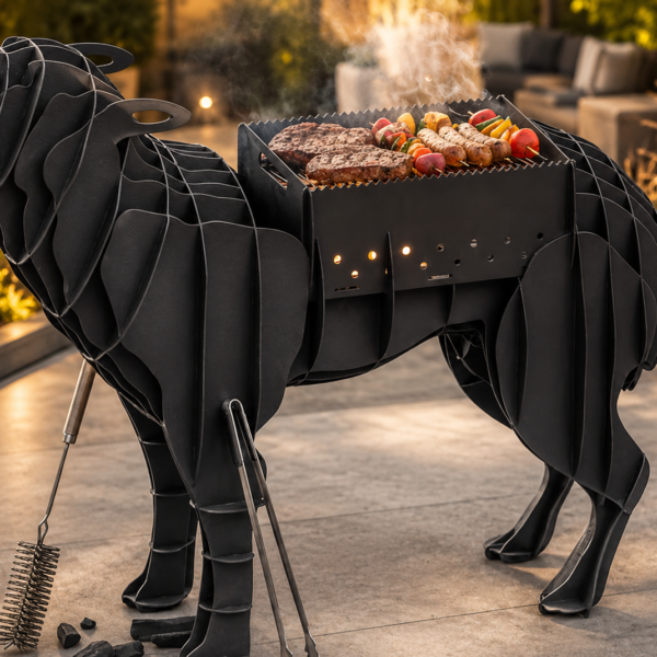 Lumina Wolf Fire Grill – Exlusive farkas mintás kerti grill - kép 3